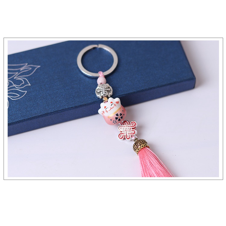 Móc Khóa Mèo Chiêu Tài - Mèo May Mắn Handmade