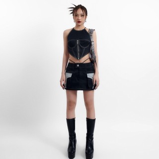 Yếm nữ croptop Onism Abyss top thiết kế màu đen - Minidrop22 ONISM