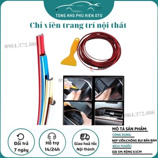 Chỉ viền trang trí nội thất ô tô, nẹp viền khe taplo