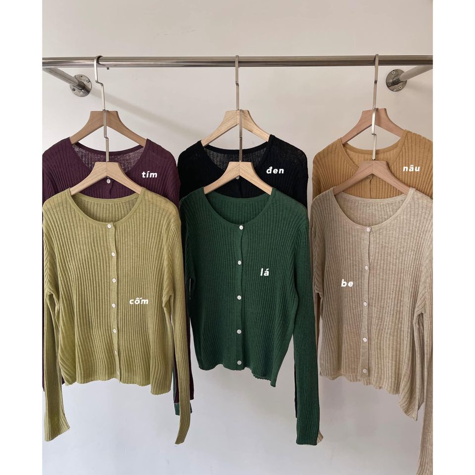 Áo cardigan len gân