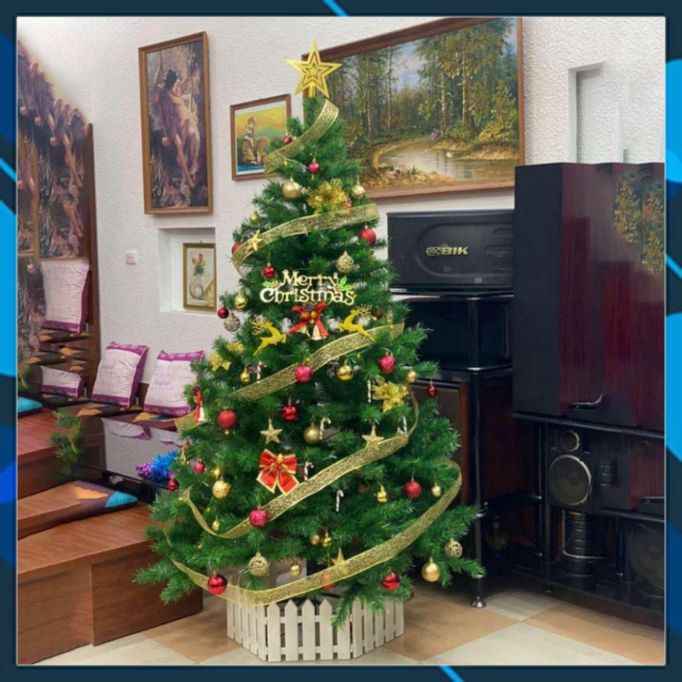 Cây Thông Noel 1m5 Tán Dày Kèm Phụ Kiện Trang Trí Giáng Sinh
