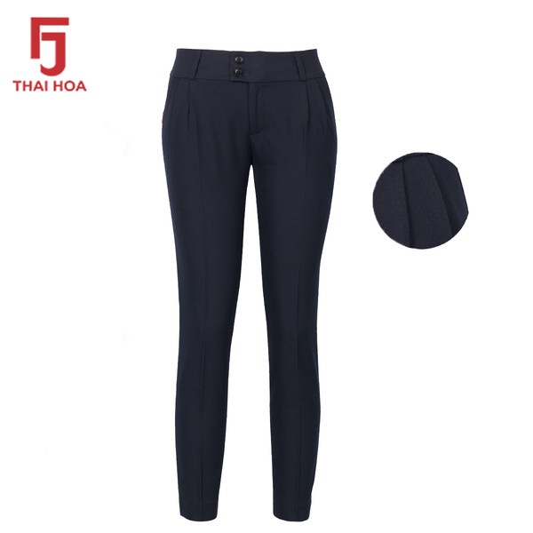 Quần tây nữ 9 tấc Thái Hòa vải dày, không giãn - Màu xanh đen - 2-79-20