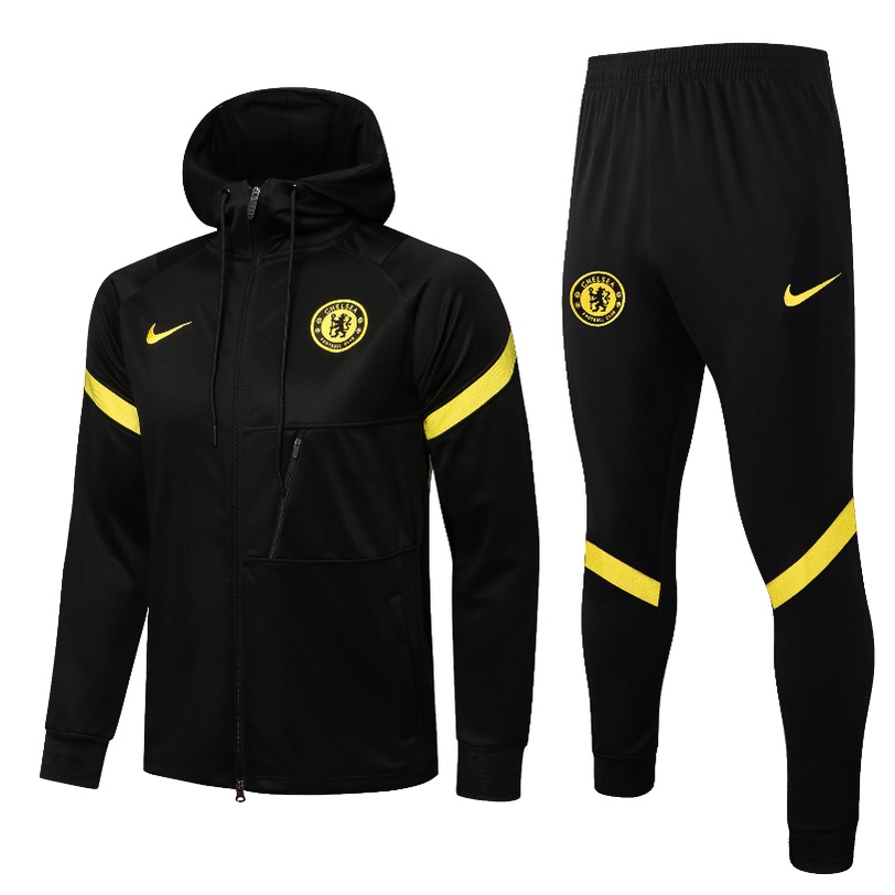 Áo Khoác Bóng Đá Tay Dài Có Nón Phối Khóa Kéo Phong Cách Chelsea Size S-22-23 Chất Lượng Cao Cho Nam Tỉ Lệ 1: 1