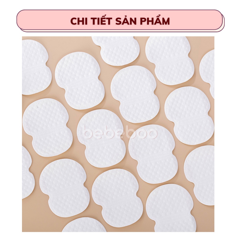 Hộp 20 Miếng dán thấm mồ hôi BEBECHIC - Khô thoáng ngăn mồ hôi nách ướt áo - Khử mùi mồ hôi nách