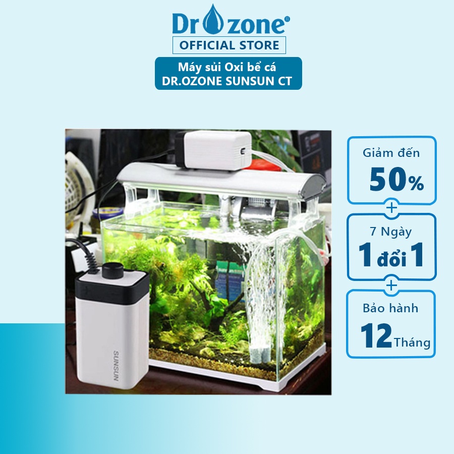 Máy sủi khí oxy cho bể cá cảnh 1200L DR.OZONE SUNSUN CT