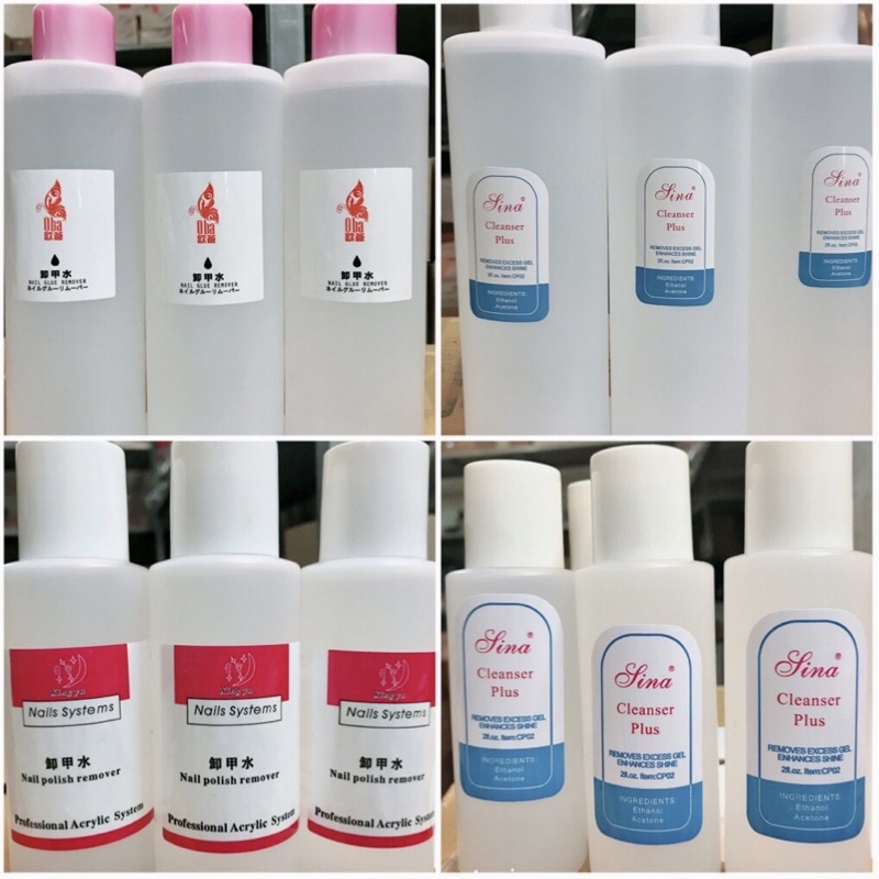Nước lau gel, nước rửa móng axiton SINA, chai 200ml, 500ml, 1lít