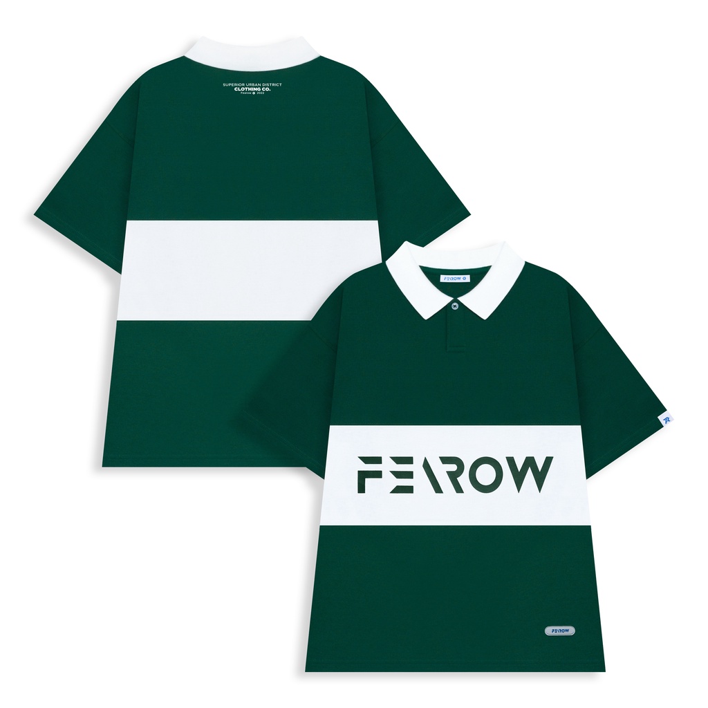 Áo polo nam nữ local brand unisex Fearow Cross / Xanh lá Trắng - FW708