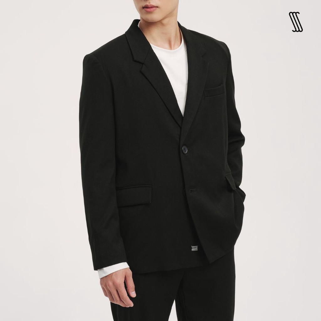 Áo khoác blazer nam nữ SSSTUTTER phong cách cổ điển form cơ bản dáng regular một hàng cúc PLEATS SUIT JACKET