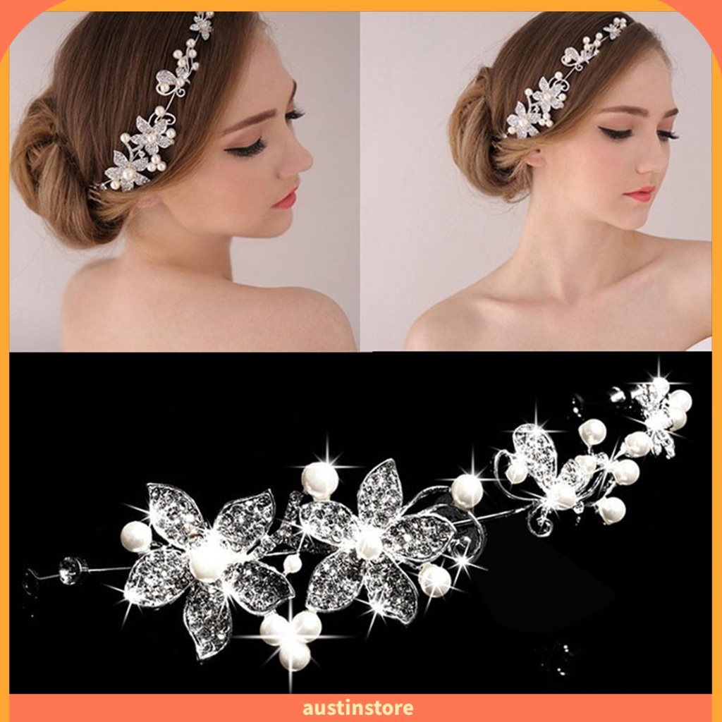 Cài Tóc Hoa Đính Đá Thời Trang Cho Cô Dâu