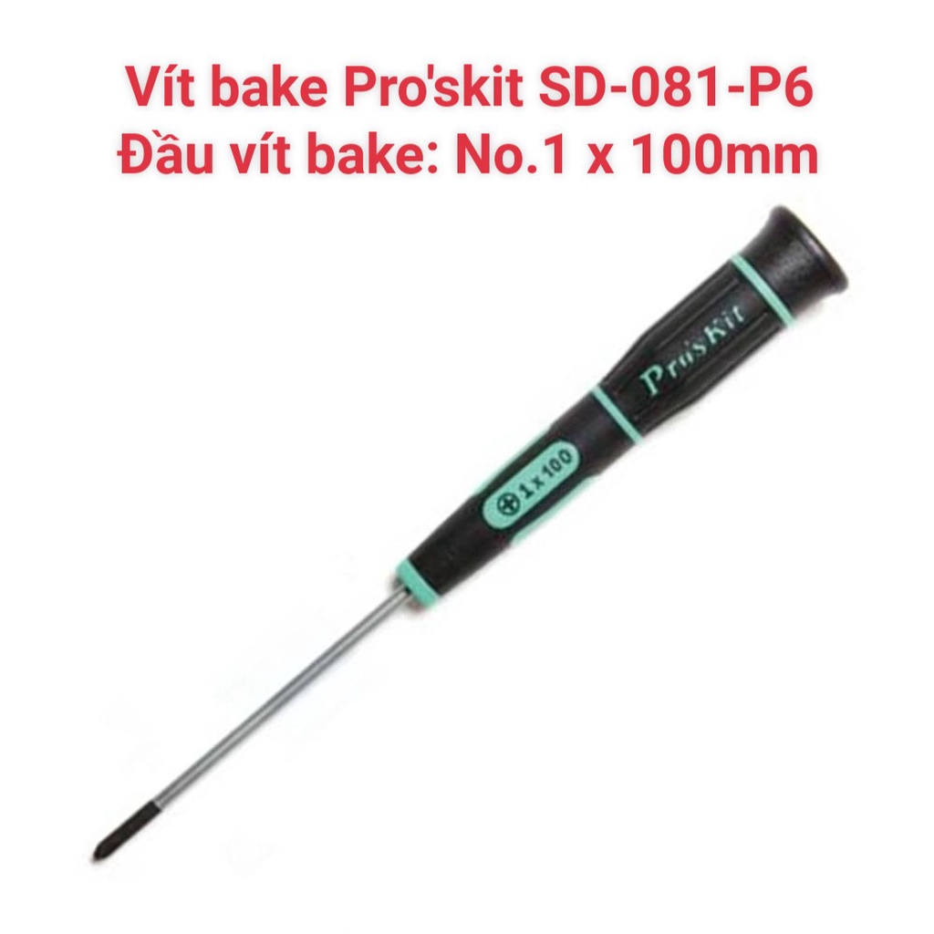 Vít bake Pro'skit SD-081-P6 đầu vít Ø 3 mm(No.1 x 100mm)