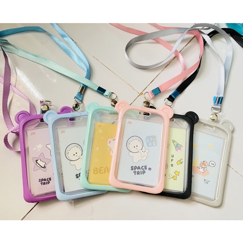 Dây đeo thẻ tai gấu, thỏ viền sillicon dẻo mẫu mới