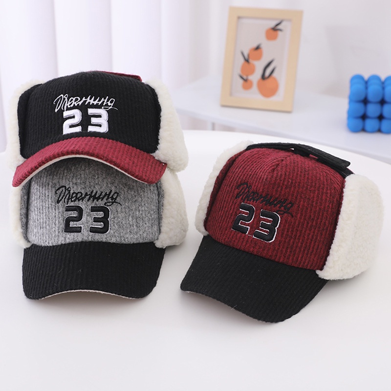 2-8 Tuổi Mũ Lưỡi Trai Thêu Số 23 Thời Trang Mùa Đông Mới K006