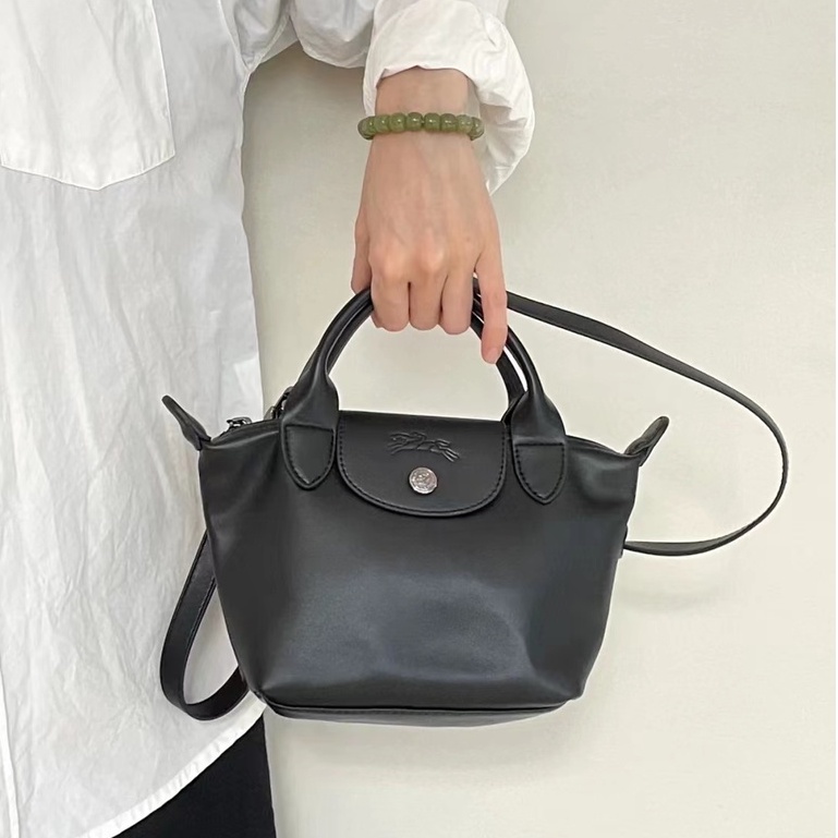 LONGCHAMP ★Bộ Đồ Thời Trang Kiểu Dáng Xinh Xắn Cho Bé★ Túi Đeo Vai jiaozi 1500 mini Bằng Da Bò Chính Hãng L1500