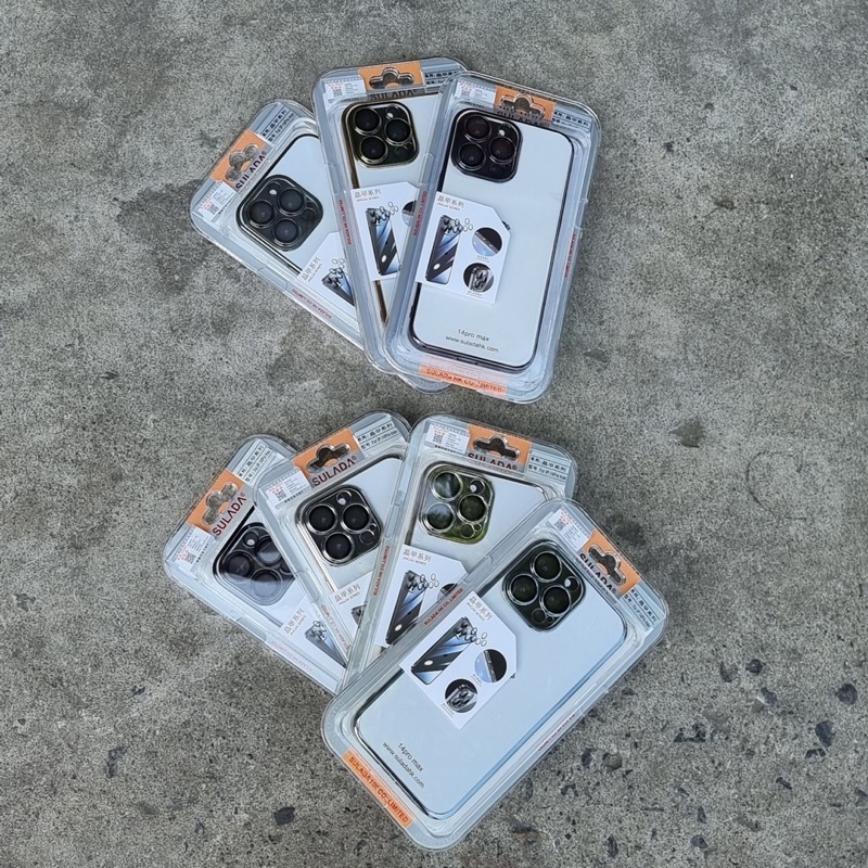 Ốp lưng Sualada họa tiết camera đính đá cho iPhone 14 Pro Max, 14 Plus, 14 Pro, 14 lưng nhám viền màu sang trọng