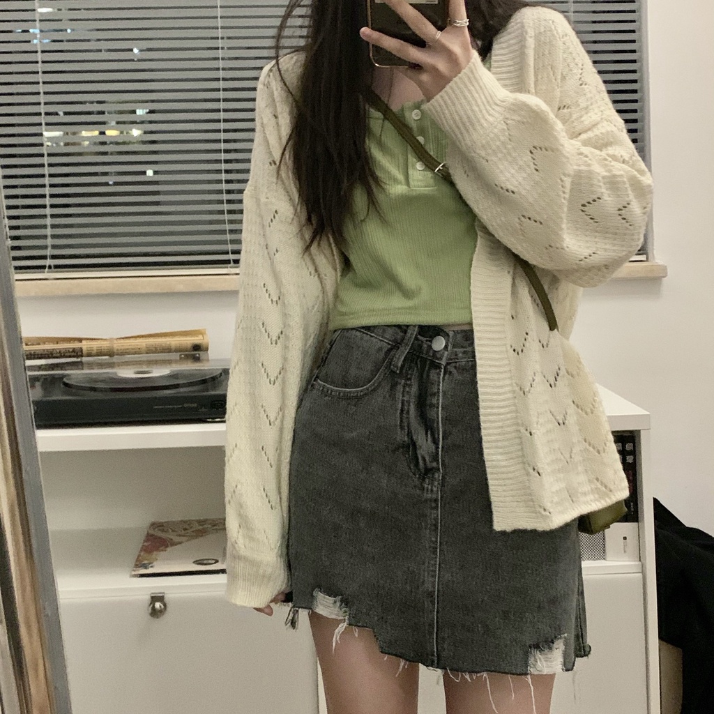 Áo Khoác Cardigan Dệt Kim Mỏng Nhẹ Chống Nắng Màu Sắc Ngọt Ngào Phong Cách Hàn Quốc Cho Nữ