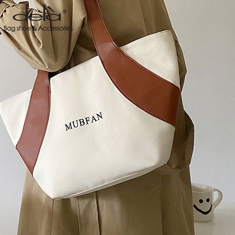 Dela Túi Xách Canvas Sức Chứa Lớn Mẫu Mới Phong Cách Hàn Quốc Cho Nữ