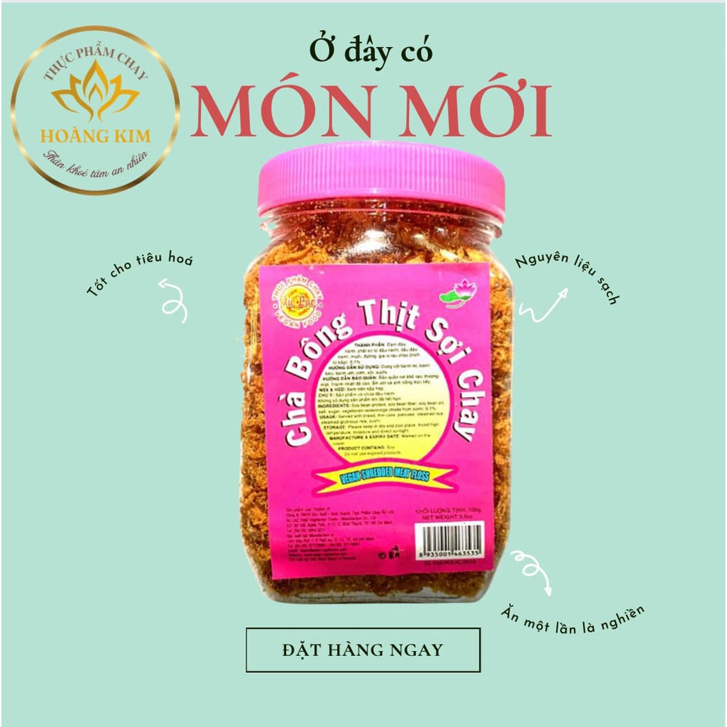 Chà bông thịt sợi chay, chà bông chay Âu Lạc làm từ đậu nành
