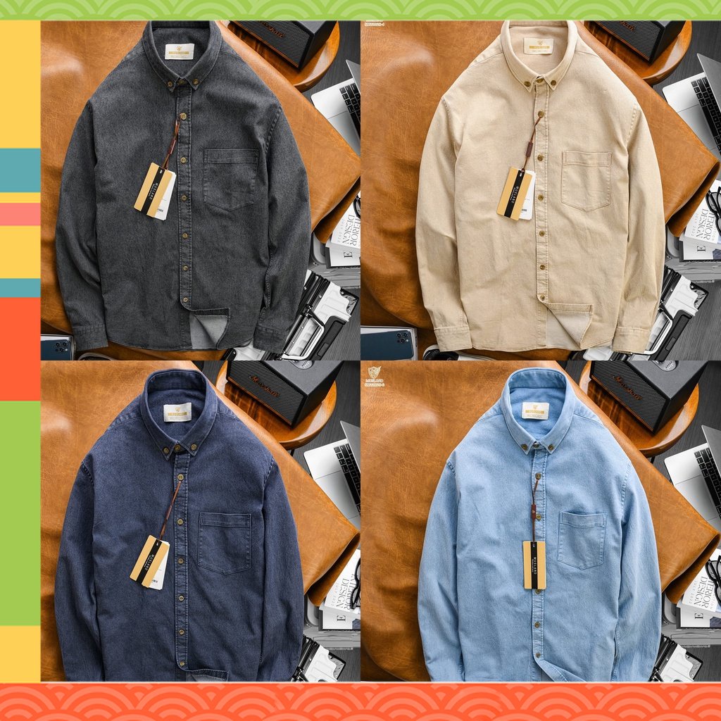 ẢNH SHOP CHỤP - Áo Sơmi Denim Musland Chất Có Co Giãn - SMML1i - - VNXK CHẤT XỊN