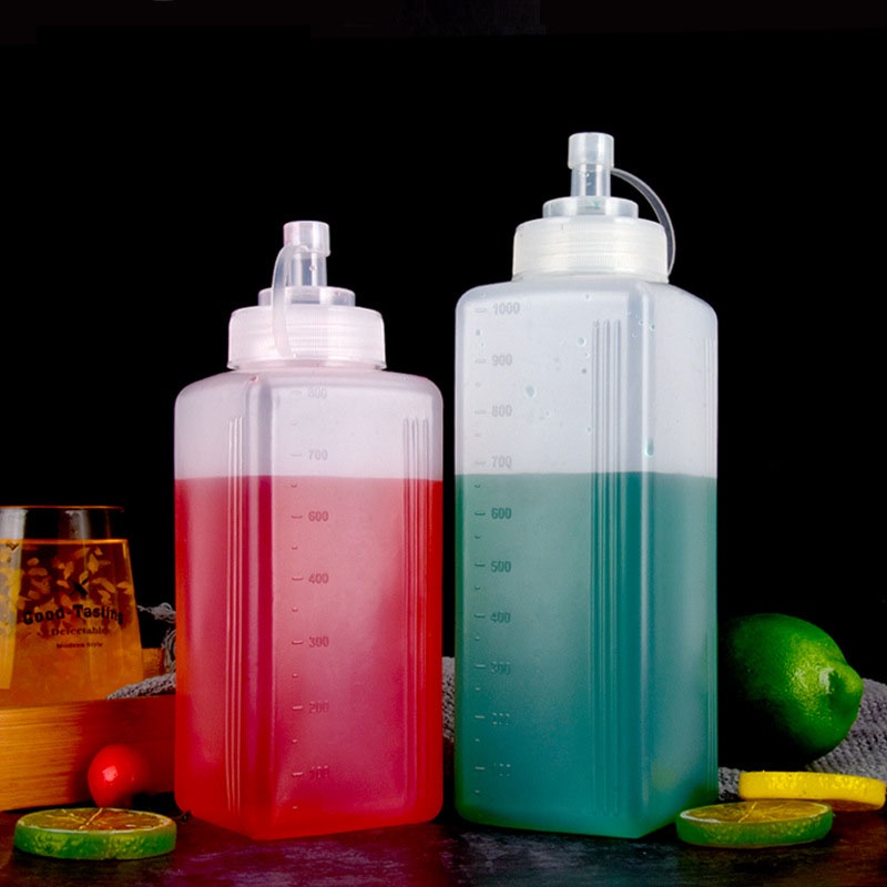 Chai Nhựa Đựng Nước Sốt Chống Bụi/ Chống Tràn Dung Tích Lớn 800ml /100