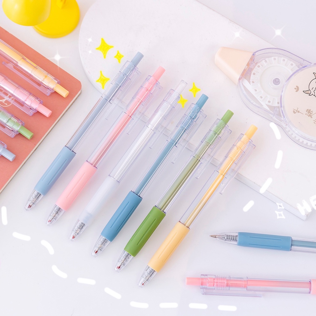 Bút bi đen gel MODINA 0.5mm vỏ màu morandi dễ thương