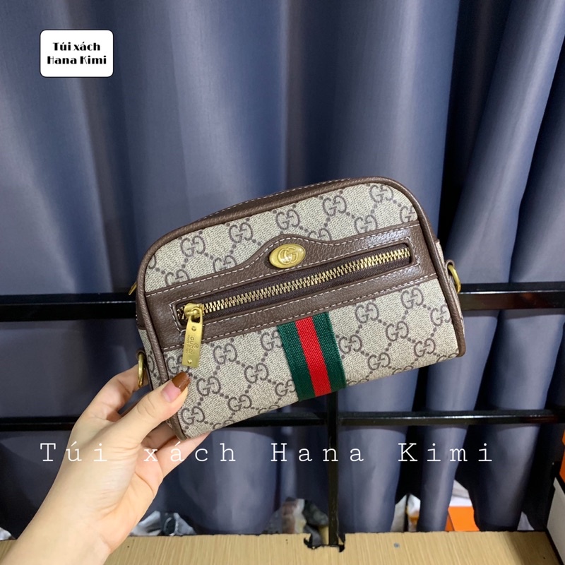 Túi đeo chéo nữ thời trang sọc đỏ size nhỏ