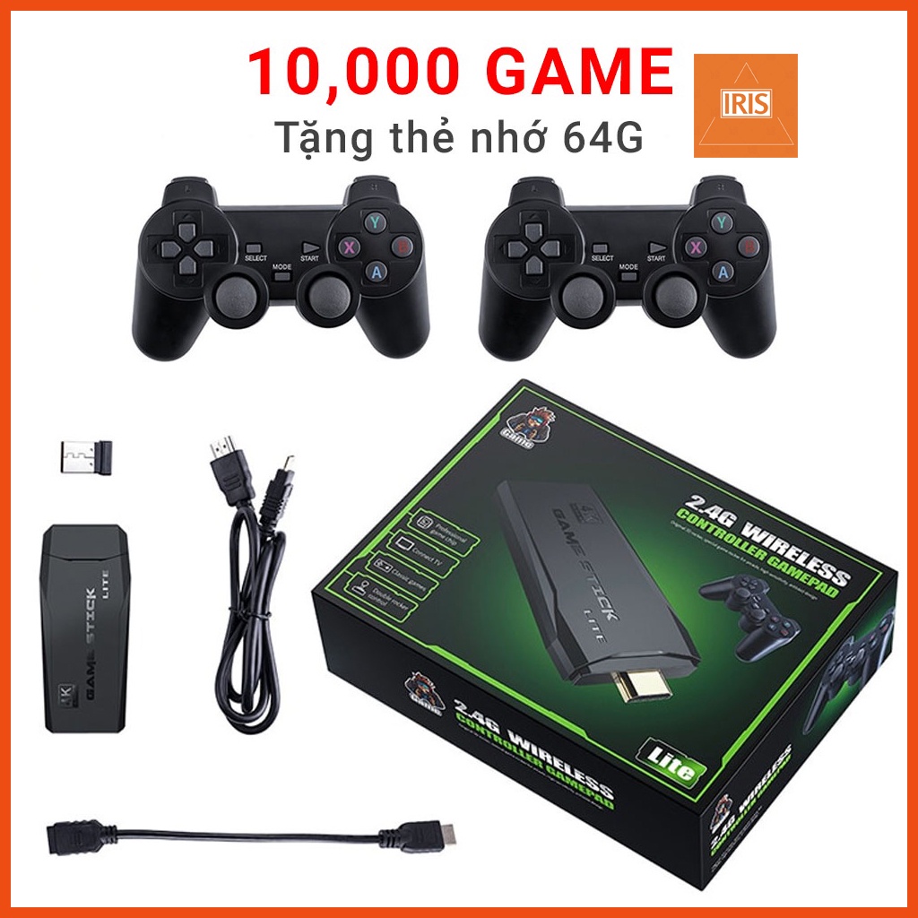 Máy chơi game cầm tay 10000 trò - Game stick 4k Y3lite - Máy chơi game cầm tay kết nối Tivi qua cổng HDMI - IRIS GAME