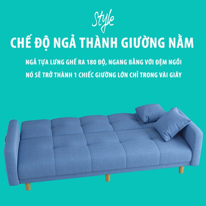 Sofa Phòng Khách - Sofa Giường Thông Minh Gấp Gọn Kích Thước 180cm Kèm 2 Gối Và Khăn Trải | BigBuy360 - bigbuy360.vn
