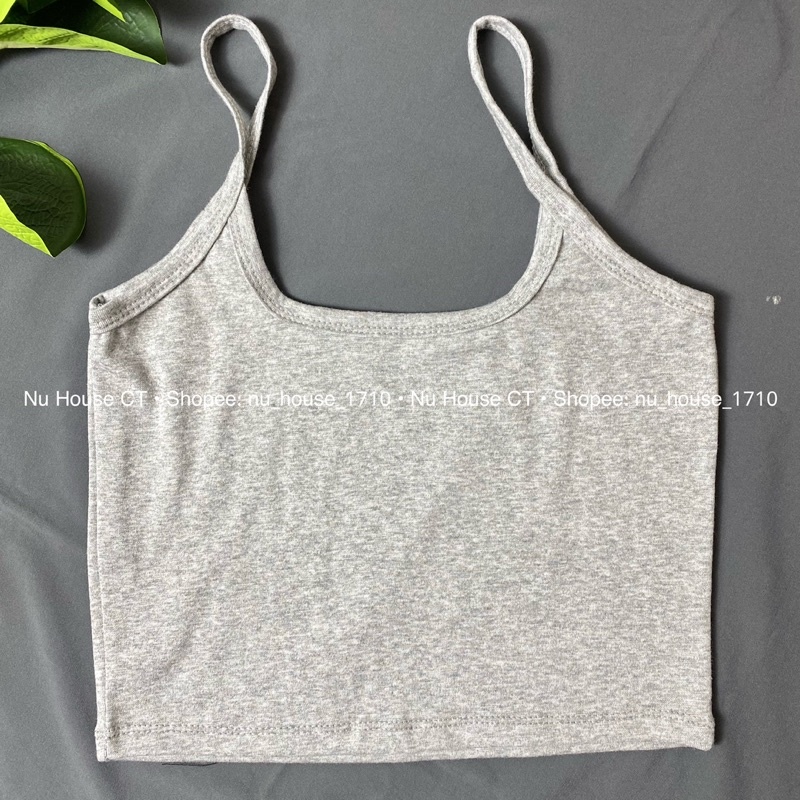Áo 2 dây croptop thun găn tăm co dãn 4 chiều kèm ảnh thật NU HOUSE