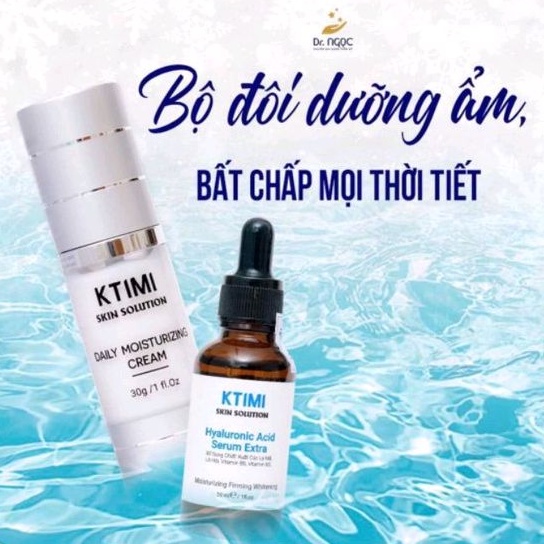 COMBO HA+ DAILY MOISTURIZING CREAM KTIMI. Cấp ẩm, dưỡng trắng, phục hồi da sau peel, laser ,vi kim,lăn kim, cháy nắng