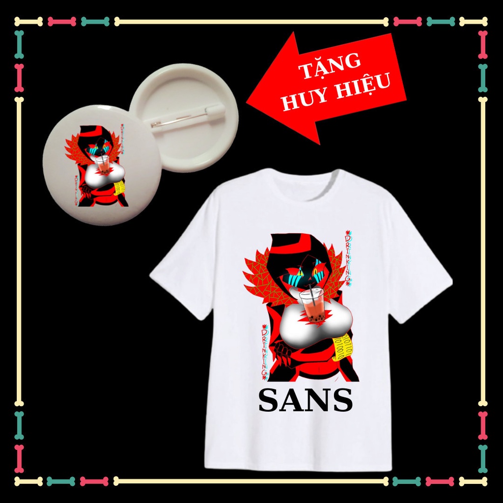 ÁO THUN IN HÌNH BÉ SANS UNDERTABLE - BIỆT ĐỘI GANGSTER CHO BÉ TRAI, Kèm huy hiệu