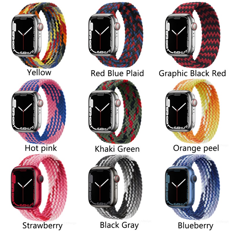 Dây Đeo Nylon Co Giãn Màu Cầu Vồng Cho Đồng Hồ Thông Minh apple watch 45mm 44mm 49mm 38mm 40mm 41mm 42mm 7 8 se 6 Ultra 5 4 3
