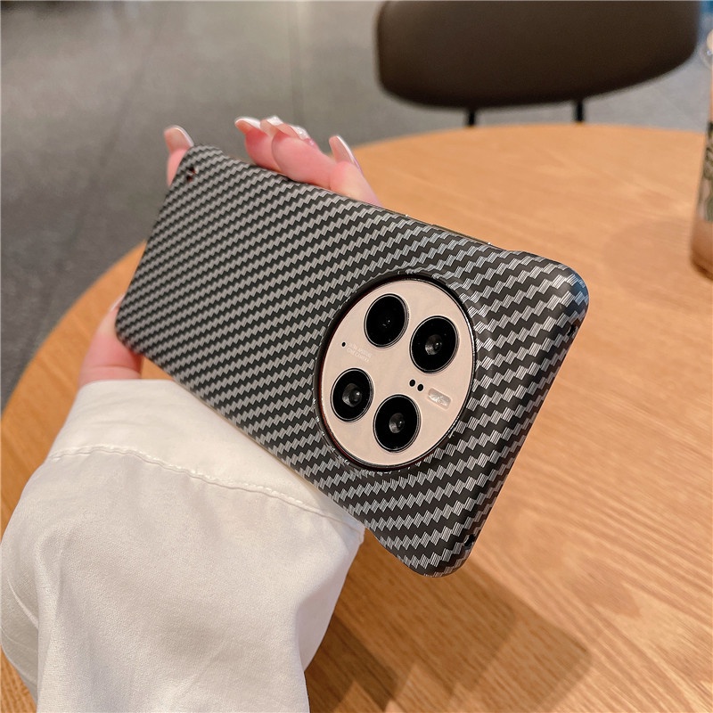 Ốp Điện Thoại PC Cứng Nhám Họa Tiết Sợi Carbon Không Viền Cho Huawei Mate 50 50E 40 40E 30 20 Pro RS Porsche