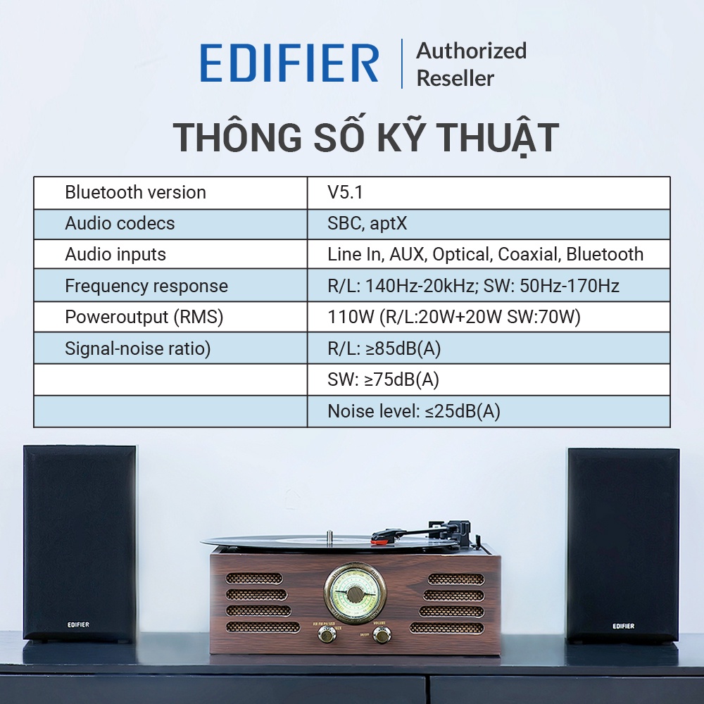 Loa Bluetooth EDIFIER M601DB - BT 5.1 aptX - Sub 8 inch không dây - Công suất 110W - Hàng chính hãng MAI THU - BH 12T