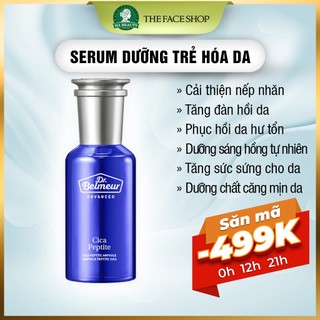 Serum dưỡng trẻ hóa sáng hồng da The Face Shop an toàn da mụn nhạy cảm  Dr Belmeur Cica Peptite Ampoule 50ml
