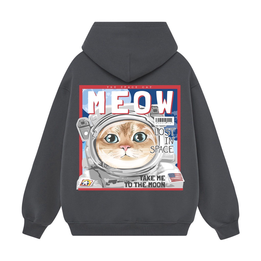 HOODIE MÈO PHI HÀNH IN SAU LƯNG SIÊU NÉT,CHẤT LƯỢNG