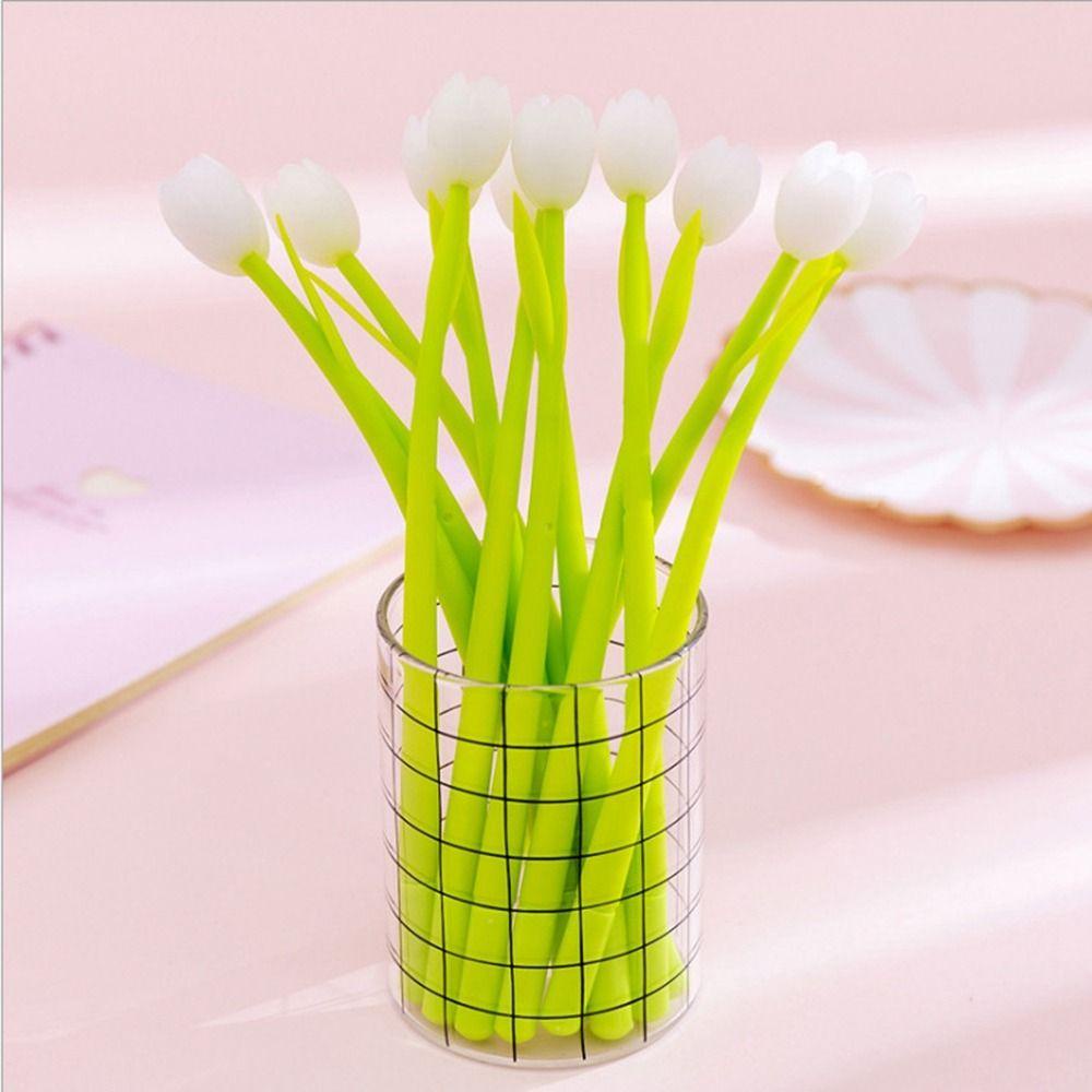 Bút Mực Gel Bằng Nhựa Nhiều Màu Sắc Tiện Dụng Cho Văn Phòng / Trẻ Em|Bút Trung Tính Hình Hoa Tulip Nhiều Màu Sắc