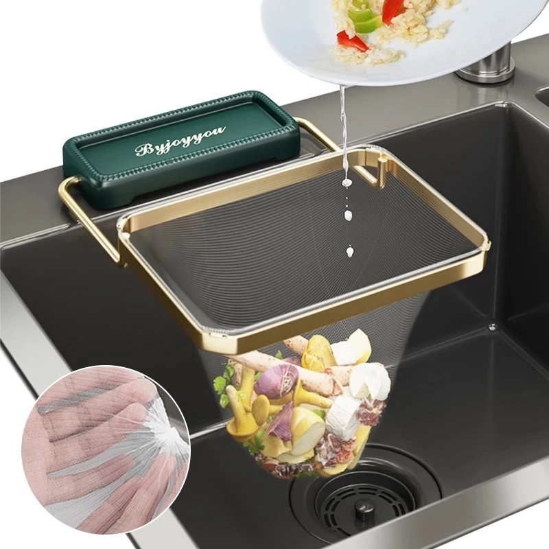 Giá Đỡ Túi Rác Dùng Một Lần Có Thể Gấp Gọn Chống Tắc Nghẽn Tiện Dụng Cho Bồn Rửa Nhà Bếp