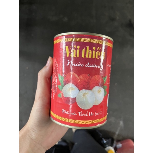 ( 2 LON 25k ) vải thiều lon thanh hà