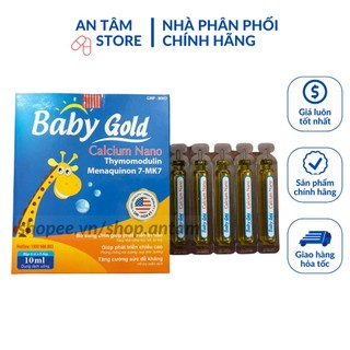Baby Gold Calcium bổ sung canxi, chống còi xương suy dinh dưỡng, hộp 20 ống