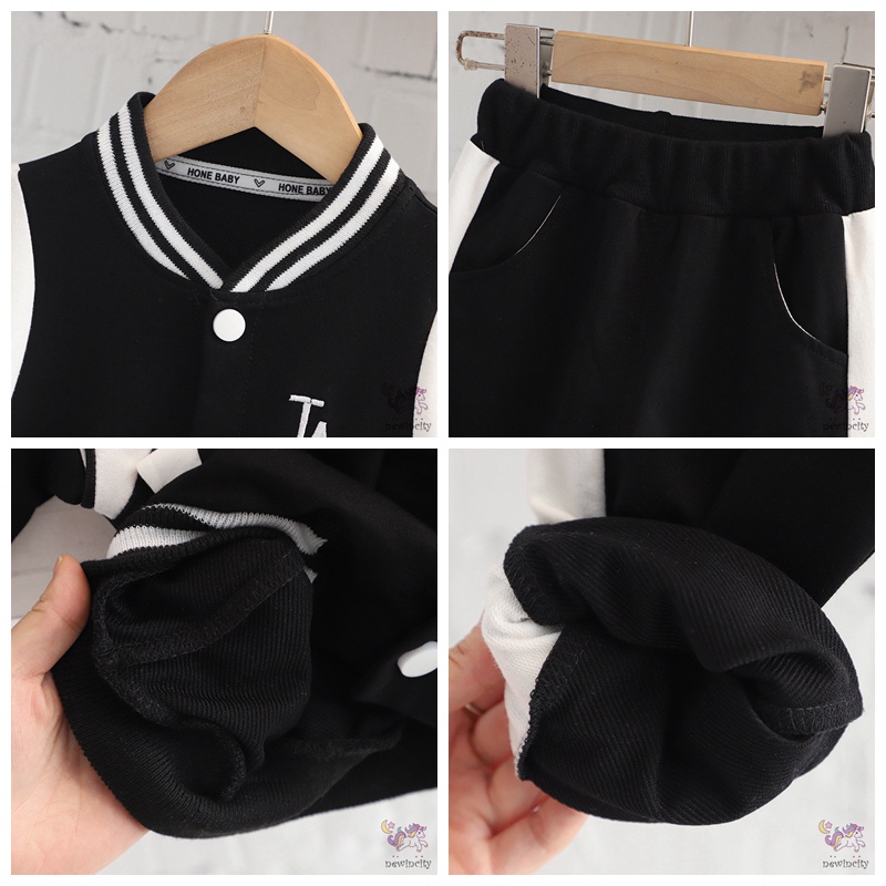 Bộ Áo Khoác Bóng Chày + Quần Thể Thao Năng Động Thời Trang Theo Phong Cách Hàn Quốc Cho Bé