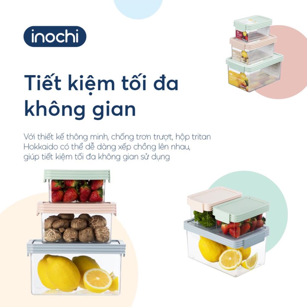 Hộp Thực Phẩm Tritan Chữ Nhật, Hộp Trữ Đông Tritan Cao Cấp Inochi, Vòng Silicon Kín Khít Kháng Khuẩn Tiêu Chuẩn Nhật