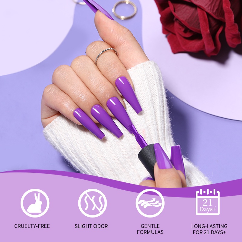 Bộ 6 Lọ Sơn Móng Tay Dạng Gel 7ml Màu Đỏ Hồng Lấp Lánh