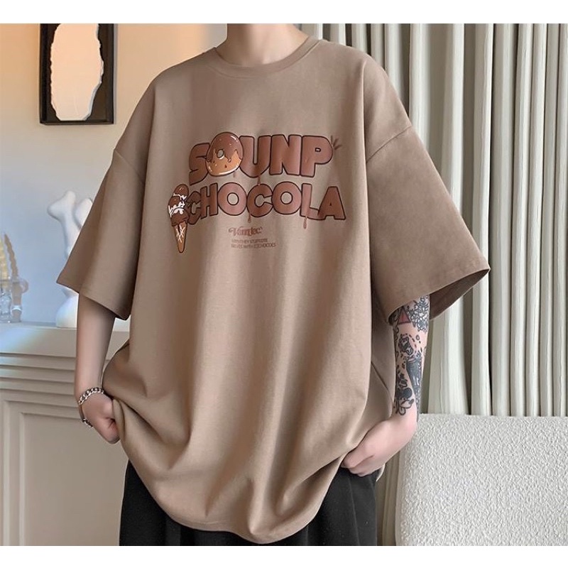 KHẦU TRANG VẢI POLI DÙNG CHO Áo thun tay lỡ Unisex SUNPO nam nữ - Phông Oversize form rộng màu BE - T shirt Basi