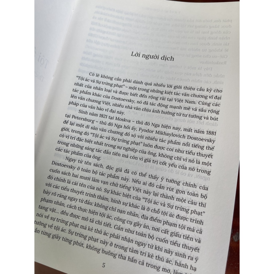 Sách (Dịch giả Thiên Lương ký tặng)- Tội Ác và Sự Trừng Phạt - Dostoevsky – lần đầu từ nguyên tác tiếng Nga (bìa cứng)