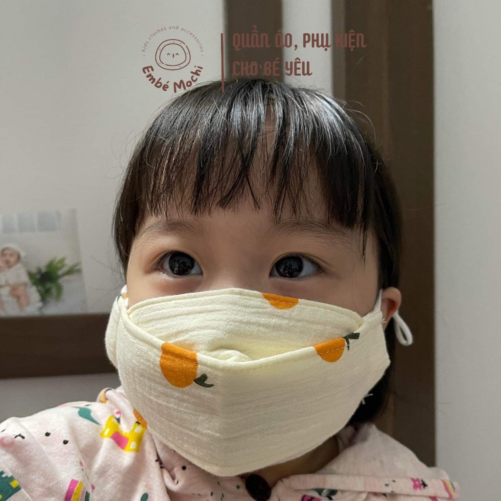 Khẩu trang vải xô muslin organic 3 lớp kháng khuẩn cho bé