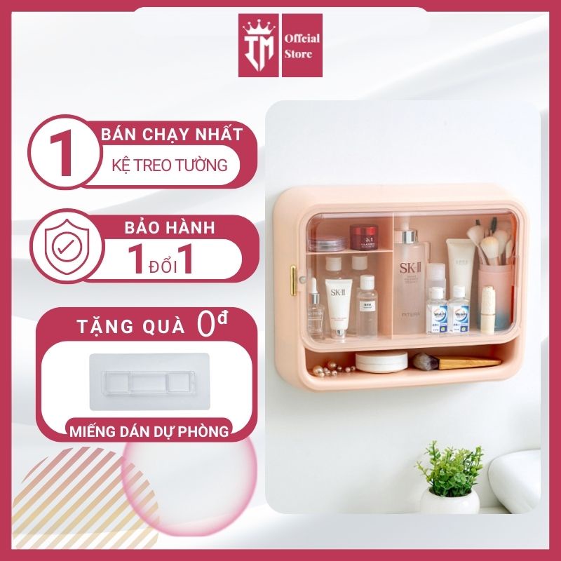 Kệ đựng mỹ phẩm treo tường IMA Store loại lớn - Kệ treo nhà tắm gắn tường cao cấp kiêm tủ thuốc bằng nhựa