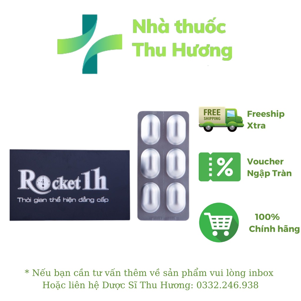 Rocket 1h - Tăng cường sinh lý nam - Tráng Dương Bổ Thận - Giá 1 viên - Nhà thuốc Thu Hương
