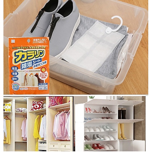 Túi hút ẩm Dạng treo Kokubo Nhật Bản 25g Than hoạt tính khử mùi tủ quần áo, tủ giày