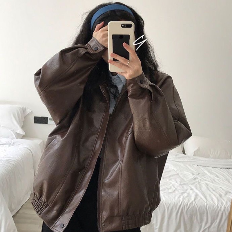 Áo Khoác Da Nữ Vintage