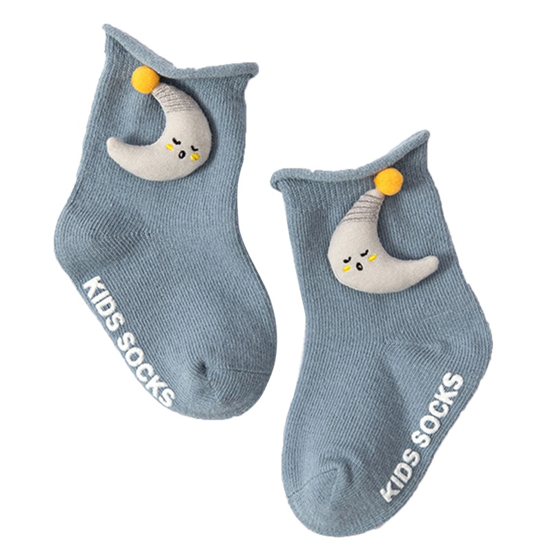 Vớ Thuyền Vải Cotton 3D Tay Cầm Silicone Chống Trượt Cho Búp Bê Sơ Sinh